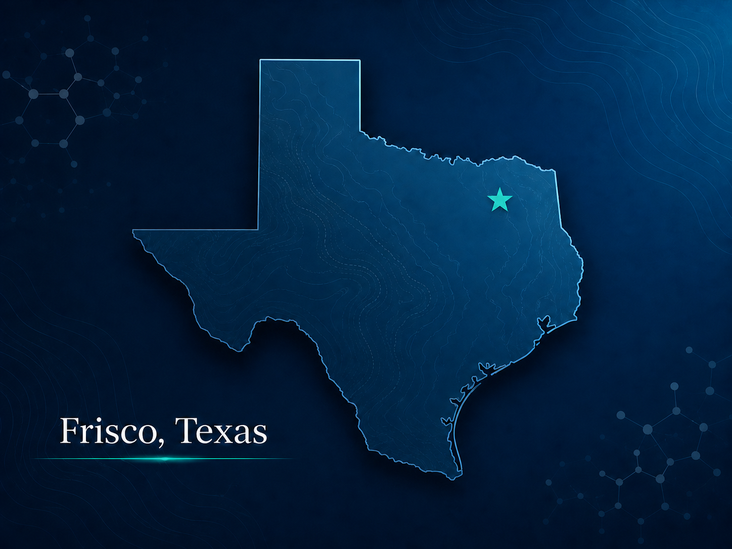 Map of Texas marking PureFusion's location in Frisco, Texas